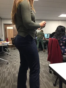 Girl in Tight Pants Office Candid