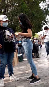 Hot latina with five different outfits