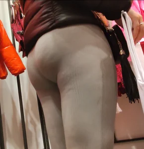 Teen in white leggings and vpl