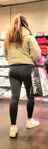 Black Leggings close up in store