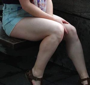 Girlfriend candids in shorts