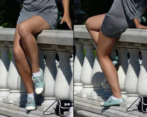 Sexy Legs in a Dress Closeup Street Creepshot