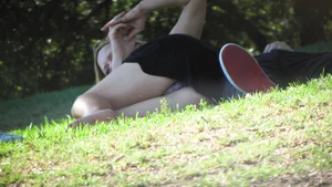 Bunch of sexy girls upskirted at parks showing their panties and asses