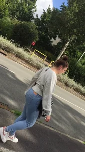 Juicy student ass in a tight pants