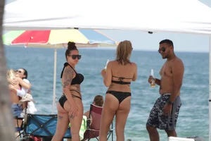 Bikini babes at Deerfield Beach in Florida