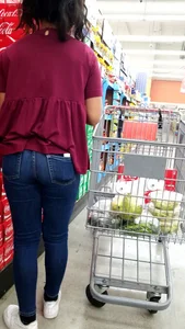 Latina tight jeans shopping