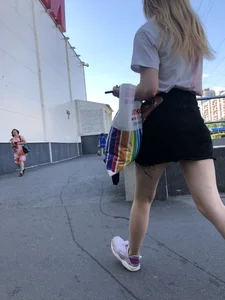 Cute Girl with Hot Legs in a Skirt Street Candid Gallery
