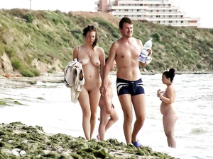 Nude beach and topless girls
