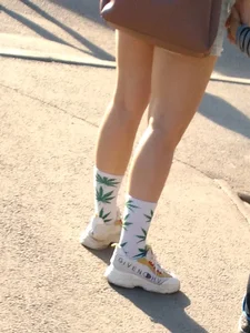 Girl in Denim Shorts Nice Legs Closeup Street Candid