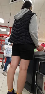 Chick in black shorts