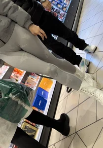 German petite tight grey leggins slut gave me a show infront of her bf