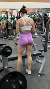 Absolute fit PAWG in pink spandex shorts