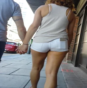 Perfect Booty in Very Tight WHITE SHORTS (OC)