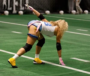Sexy female football players with hot bodies