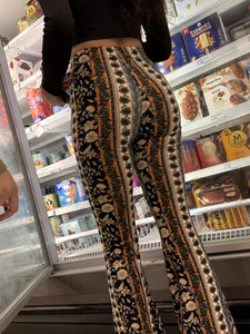 [OC] Tight College Chick with a Booty in Patterned Flare Leggings