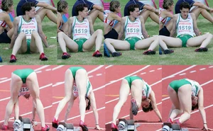 Candid track girls and runners