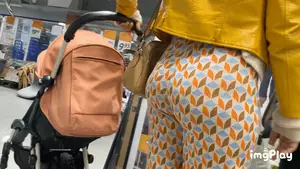 First Post | MUST SEE ! |  Pregnant Arabic Milf Bubble Butt In Flare Pants ( W/ Faceshots + GIF )