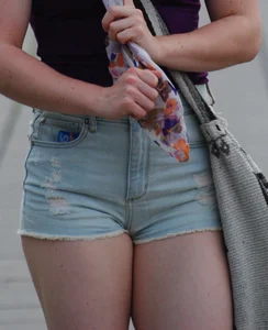 Girlfriend candids in shorts