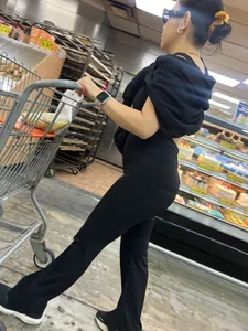 Tight One piece on short milf latina