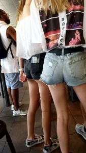 Teens in shorts shorts…tiny butt cheeks