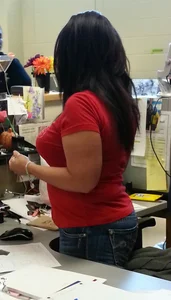 Chunky Candid Office Milf in Tight Blue Jeans Bending Over Office Creepshot