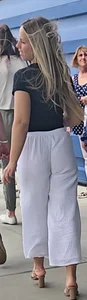 Church girl in white pants