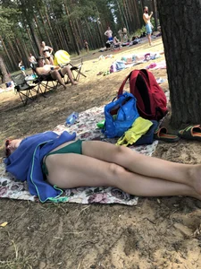 Milf in Swimsuit Fell Asleep at a Beach Creepshots
