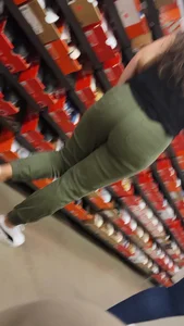 Green jeans butt in Nike store