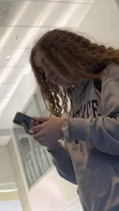 Curly Haired College Girl Loves To Only Wear Leggings Everyday