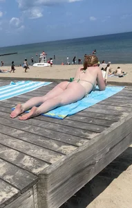 Thong babe at beach