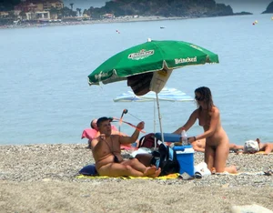 Nude beach and topless girls