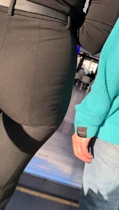 MILF Big ass in tight pants on the escalator (OC) w/GIFS