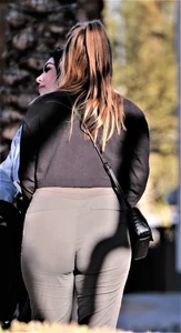 Blonde PAWG in Green Pants