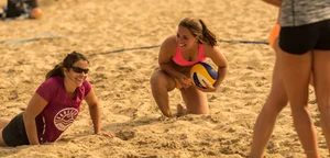 Beach volleyball babes in bikinis