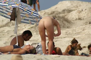 Nude beach and topless girls