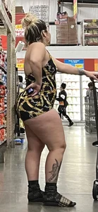 HOT Latina MILF showing off FAT ASS in revealing one-piece at grocery store