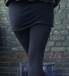 Skirt and Black Tights Candid
