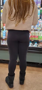 Ebony girl black leggings tight ass