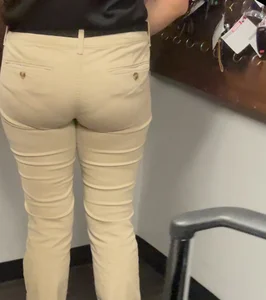 Lovely panty lines shown by my 21 year old manager