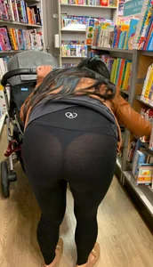 Candid Girl in Seethrough Tights Bending Over in the Library VPL Creepshot