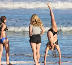 Mix of candid girls at the beach and in bikinis