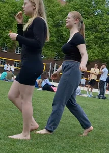 Busty redhead (long distance shots)