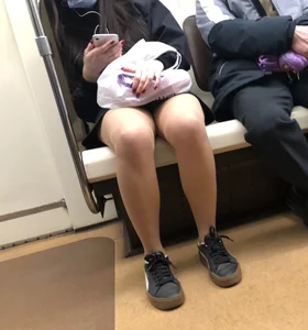 Hot Girl in Pantyhose And a Skirt Creepshots Gallery in a Subway Train and on an Escalator