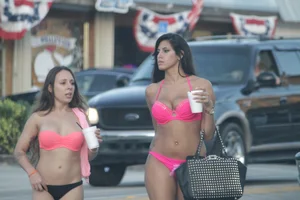 Sexy Florida beach bikini girls, some topless