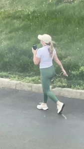 Fine white girl who lives in my complex takes a walk