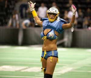 Sexy female football players with hot bodies