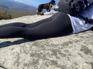 College girl hiking