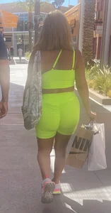 Latina in spandex shorts + other girls