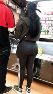 Big booty Latina in tight Adidas leggings