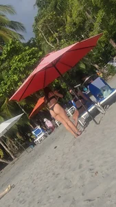 Black bikini on beach